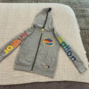Kid’s Aviator Nation Zip Hoodie Heather Grey 
Kids size 8
